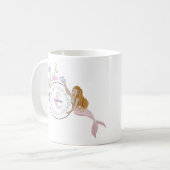 Whimsical Mermaids Monogram Koffiemok (Voorkant links)