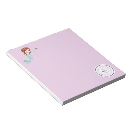 Whimsical Mermaids Monogram Notitieblok (Schuin)