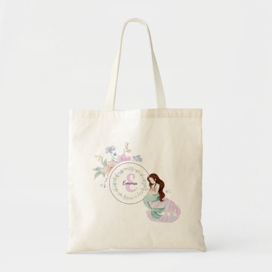 Whimsical Mermaids Monogram Tote Bag (Voorkant)