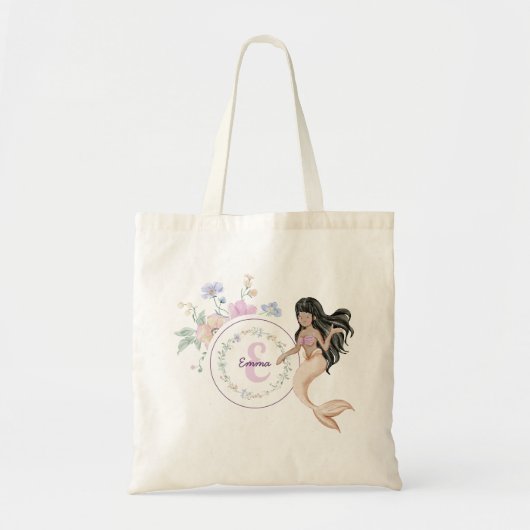 Whimsical Mermaids Monogram Tote Bag (Voorkant)