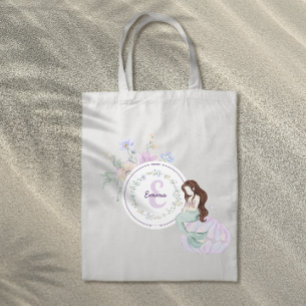 Whimsical Mermaids Monogram Tote Bag