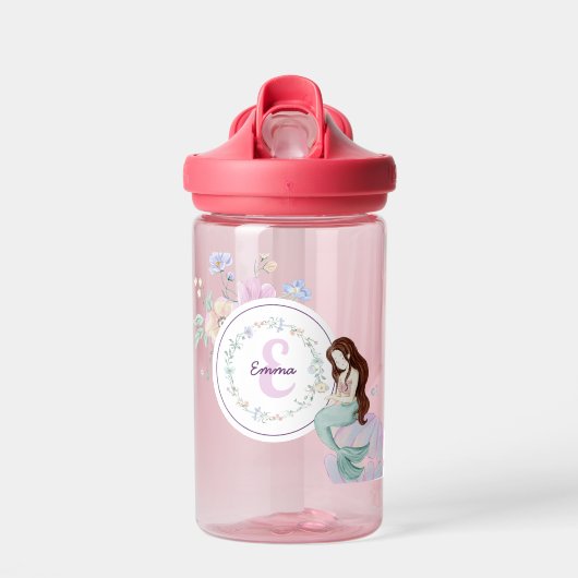 Whimsical Mermaids Monogram Waterfles (Voorkant)