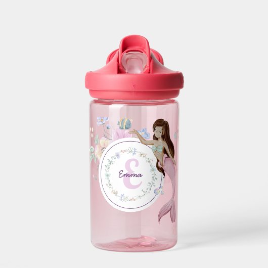 Whimsical Mermaids Monogram Waterfles (Voorkant)