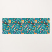 Whimsical Mermaids under the Zee Blauwgroen Yogamat (Achterkant (horizontaal))