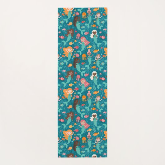 Whimsical Mermaids under the Zee Blauwgroen Yogamat (Achterkant)