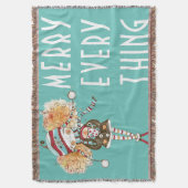 Whimsical Merry Alles kerst Deken (Voorkant Verticaal)