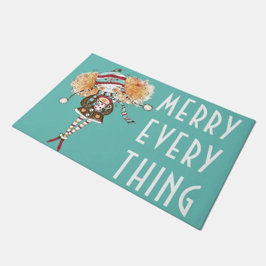 Whimsical Merry Alles kerst Deurmat (Schuin)