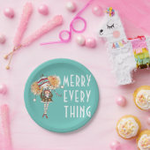 Whimsical Merry Alles kerst Papieren Bordje (Feest)