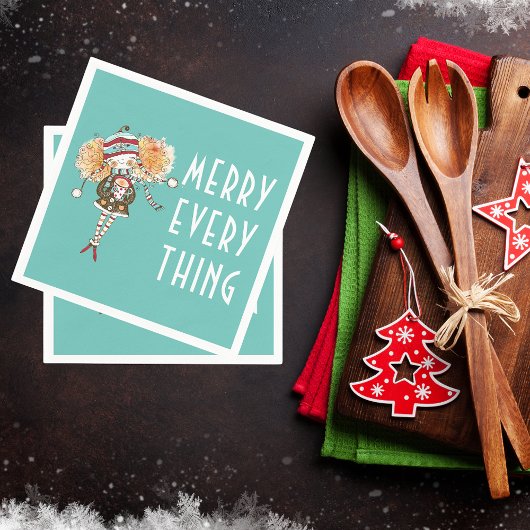 Whimsical Merry Alles kerst Servet