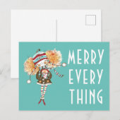 Whimsical Merry Alles kerstmis Kaart (Voorkant / Achterkant)