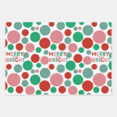 Whimsical Merry & Bright Modern Colorful Polka Dot Inpakpapier Vel (Voorkant 3)