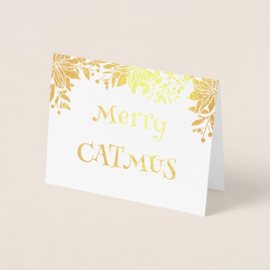 Whimsical Merry Catmus Cats kerstkaarten Folie Kaarten (Voorkant)