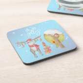 Whimsical Merry Chris Moose - Oh Zo Jolly Bier Onderzetter (Linkerzijde)