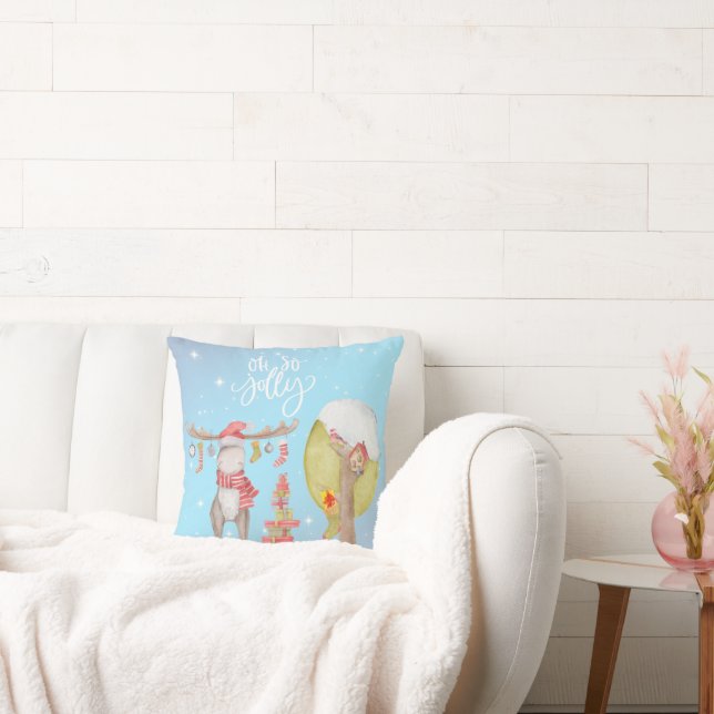 Whimsical Merry Chris Moose - Oh Zo Jolly Kussen (Bank)