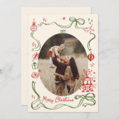 Whimsical Merry Christmas Holiday Kaart (Voorkant / Achterkant)