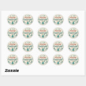 Whimsical Merry Christmas Ronde Sticker met Boom (Vel)