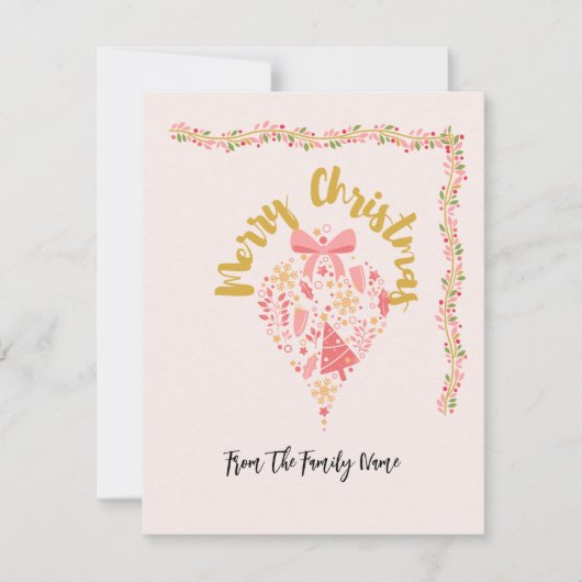 Whimsical Merry Christmas Wenskaart Feestdagenkaart (Voorkant)