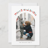 Whimsical Merry en Bright Arch Lijst Christmas Feestdagenkaart (Voorkant)