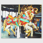 Whimsical Merry Go Round Carousel Horse Cadeaupapier (Vlak)