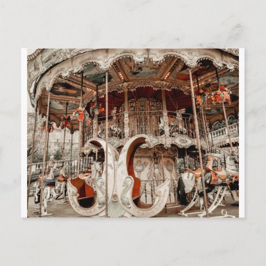 Whimsical Merry Go Round Paris Frankrijk Briefkaart (Voorkant)