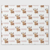 Whimsical Merry kerst Deer  Cadeaupapier (Vlak)