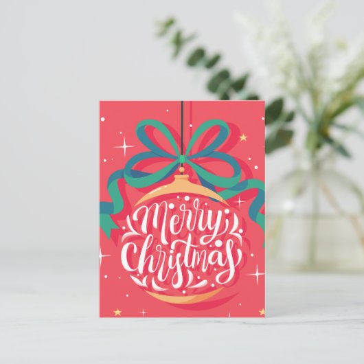 Whimsical Merry kerst | Kerstmis Briefkaart (Staand voorkant)
