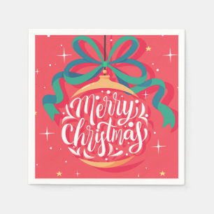 Whimsical Merry kerst Kerstmis Servet