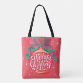 Whimsical Merry kerst | Kerstmis Tote Bag (Achterkant)
