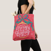 Whimsical Merry kerst | Kerstmis Tote Bag (Dichtbij)