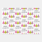 Whimsical Merry-kerstbomen Inpakpapier Vel (Voorkant)