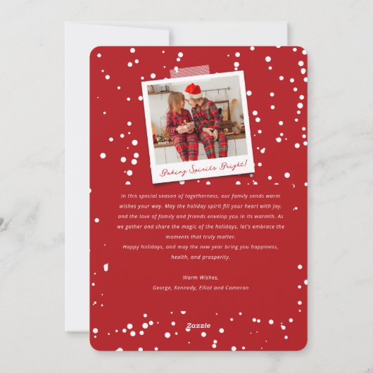 Whimsical Merry Kerstmis Glow Modern Chic 3 Foto Feestdagenkaart (Achterkant)