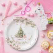 Whimsical Merry Little Baby shower Roze goud Papieren Bordje (Feest)