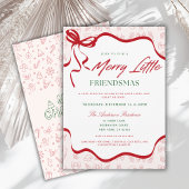 Whimsical Merry Little  Friendsmas Christmas Party Kaart