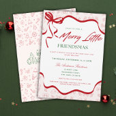 Whimsical Merry Little  Friendsmas Christmas Party Kaart