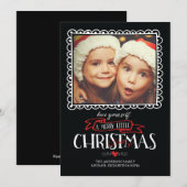 Whimsical Merry Little kerstfotokaart Feestdagenkaart (Voorkant / Achterkant)
