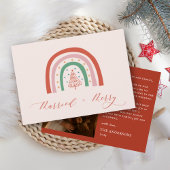 Whimsical Merry Married Calligraphy Wedding  Bedankkaart