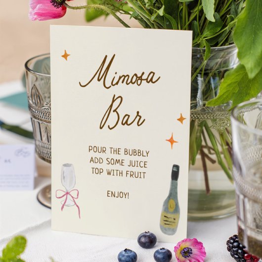 Whimsical met de hand getekende bruidssalon Mimosa Poster