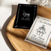 Whimsical met de hand getekende champagnetoren sav kaart