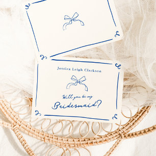 Whimsical Met de Hand Getekende Marine Wil Je Mijn Kaart