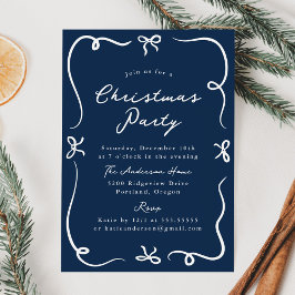 Whimsical met de hand getekende strikken Navy Kers Kaart