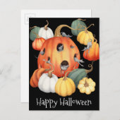 Whimsical Mice and Pumpkins Halloween Briefkaart (Voorkant / Achterkant)