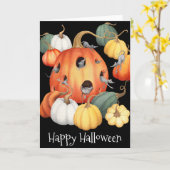 Whimsical Mice and Pumpkins Halloween Kaart (Gele Bloem)