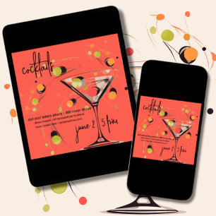 Whimsical Mid Century Modern Cocktail uur Kaart