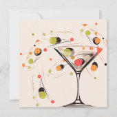 Whimsical Mid Century Modern Cocktail uur Kaart (Achterkant)