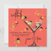 Whimsical Mid Century Modern Cocktail uur Kaart (Voorkant)