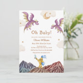 Whimsical middeleeuwse sprookjesachtige Dragon Bab Kaart (Staand voorkant)