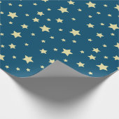 Whimsical Midnight Blue met gele sterren Cadeaupapier (Hoek)
