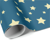 Whimsical Midnight Blue met gele sterren Cadeaupapier (Rol Hoek)
