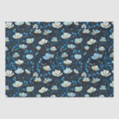 Whimsical Midnight Blue Poppy Decoupage Tissuepapier (Voorkant)