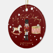 Whimsical Mijn Eerste Kerstmis Notenkraker Kinder  Keramisch Ornament (Links)